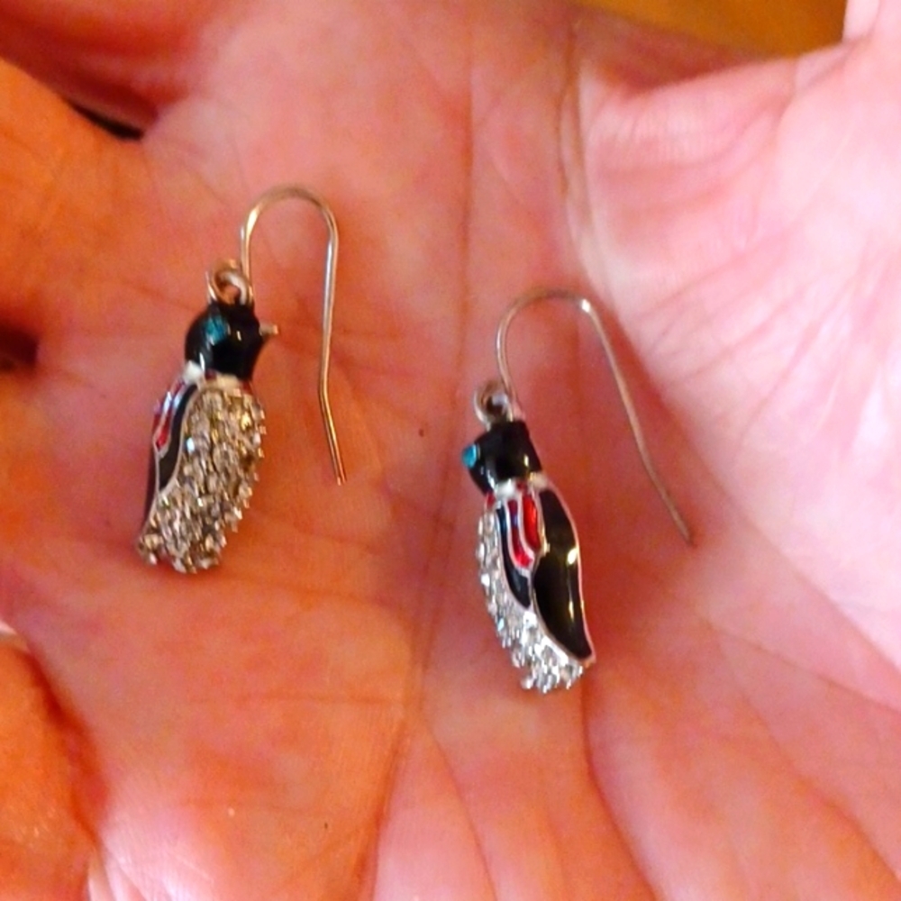 Womans Penguin Silver Adorable Earrings Well Made